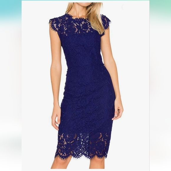 Unbranded Women Royal Blue Elegant Sleeveless Lace Cocktail Bodycon Dress Party - Picture 3 of 9